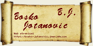 Boško Jotanović vizit kartica